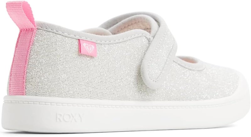 Roxy Girls Rg Alexandra Ballet Flat, Silver, 13 Little Kid - Image 2